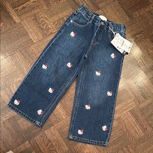 Zara Hello Kitty Embroidered Kids Jeans size 5T